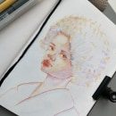 My project for course: Vibrant Portrait Drawing with Colored Pencils. Un progetto di Disegno, Disegno di ritratti, Sketchbook e Disegno con matite colorate di Marina Lyu - 09.11.2023