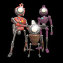 Robot family. 3D, Animation, and Character Design project by Víctor Navarro Andrés - 10.02.2023