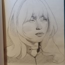 Billie Eilish. Desenho a lápis, Desenho, e Desenho de retrato projeto de garrod_eleonore - 22.06.2021