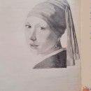 The girl with the pearl earring. Pencil Drawing, Drawing, Portrait Drawing, and Realistic Drawing project by garrod_eleonore - 02.22.2022