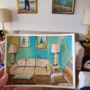 Gouache Living Room Scene. Un progetto di Illustrazione tradizionale, Pittura e Pittura gouache di Rebecca Jasso - 04.12.2023