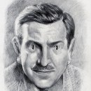 Walt Disney caricature. Un proyecto de Ilustración tradicional, Dibujo a lápiz, Dibujo, Ilustración de retrato y Dibujo de Retrato de Lior Shkedi - 03.02.2014