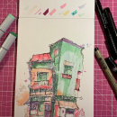 My project for course: Expressive Architectural Sketching with Colored Markers. Esboçado, Desenho, Ilustração arquitetônica, Sketchbook e Ilustração com tinta projeto de chant33 - 25.12.2023