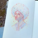 My project for course: Vibrant Portrait Drawing with Colored Pencils. Un proyecto de Dibujo, Dibujo de Retrato, Sketchbook y Dibujo con lápices de colores de Hannah Mynatt - 01.01.2024