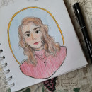 Autorretrato. Traditional illustration, and Portrait Drawing project by Geovana Gabrielle - 02.07.2023