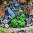 The Frog Prince Stained Glass Suncatcher. Un proyecto de Artesanía de tkinsmanart - 06.01.2024