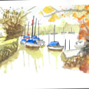 Mi proyecto del curso: Pintura en acuarela de paisajes marinos. Un proyecto de Pintura, Pintura a la acuarela e Ilustración naturalista				 de enebro11 - 08.01.2024