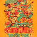 POSTER GANADOR COSQUIN ROCK 2024. Design, Traditional illustration, Advertising, Art Direction, Br, ing, Identit, Character Design, Graphic Design, T, pograph, Lettering, Vector Illustration, Drawing, Poster Design, and Digital Illustration project by Anto Capriotti - 01.10.2024