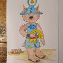 Officer Lola von der Outback Police in Coober Pedy - Australia. Traditional illustration, Character Design, Painting, Sketching, Drawing, Watercolor Painting, Stor, telling, Artistic Drawing, Children's Illustration, and Narrative project by Kai Möller - 01.15.2024