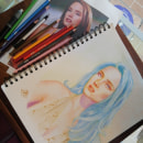 Mi proyecto del curso: Dibujo de retratos llamativos con lápices de colores. Desenho, Desenho de retrato, Sketchbook, e Desenho com lápis de cor projeto de Luis SAENZ - 17.01.2024