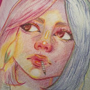 My project for course: Vibrant Portrait Drawing with Colored Pencils. Un progetto di Disegno, Disegno di ritratti, Sketchbook e Disegno con matite colorate di Luz Ladrón de Guevara - 14.01.2024