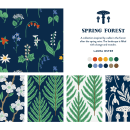 Spring Forest. Design gráfico, Design de produtos, Pattern Design e Ilustração digital projeto de Laura Oster - 25.01.2024
