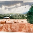 My project for course: Watercolor Landscapes: Experimental Tools and Techniques. Un progetto di Belle arti, Pittura e Pittura ad acquerello di Sonia Maltais - 25.01.2024