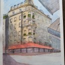 My project for course: Architectural Sketching with Watercolor and Ink. Sketching, Drawing, Watercolor Painting, Architectural Illustration, Sketchbook & Ink Illustration project by Andy C - 01.25.2024