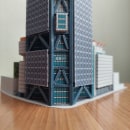 Proyecto papercraft: Torre BBVA escala 1:1000 (MK_V). Architecture, Arts, Crafts, Paper Craft, and Digital Architecture project by Jesús Salvador Cerón Hernandez - 01.29.2024