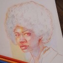 Mon projet du cours : Dessin de portraits expressifs aux crayons de couleur . Projekt z dziedziny  R, sunek, Portret, Sketchbook, R i sowanie kredkami użytkownika Cindy Crespel - 30.01.2024