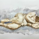 Mujer dormida. Un proyecto de Ilustración tradicional, Bellas Artes, Pintura, Pintura a la acuarela, Dibujo realista y Dibujo anatómico de Daniel Forero - 19.01.2024