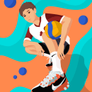 Voleibol player. Un progetto di Illustrazione digitale di Margarida Abecassis - 04.02.2024