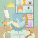 My super teen in her room. Un proyecto de Ilustración digital de Margarida Abecassis - 19.01.2024
