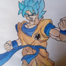 Goku Super Saiyajin Blue Ein Projekt aus dem Bereich Bleistiftzeichnung, Zeichnung und Zeichnen mit Buntstiften von Luis Lopez Torres - 01.02.2024