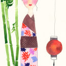 Mon projet du cours : Illustration à l’aquarelle de style japonais. Un proyecto de Ilustración tradicional, Dibujo y Pintura a la acuarela de Maryline Dehaze-Dutruel - 15.02.2024