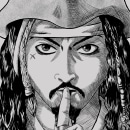 Fanart Jack Sparrow entramado y entintado. Fine Arts, Comic, Creativit, Drawing, Digital Illustration, Artistic Drawing, Digital Drawing, Ink Illustration, and Manga project by Nazareth Solalinde - 02.22.2024