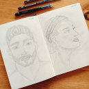 Mi proyecto del curso: Cuaderno de retratos a línea con grafito. Artes plásticas, Esboçado, Desenho, Desenho de retrato, e Sketchbook projeto de Laura - 23.02.2024