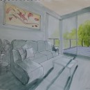 Mon projet du cours : Art de la perspective : appropriez-vous les espaces intérieurs . Un proyecto de Ilustración tradicional, Arquitectura, Dibujo e Ilustración arquitectónica de Johanne Kirouac - 22.02.2024