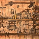 old carpentry workshop. Drawing project by Klaudia Traczyk - 02.28.2024