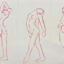 DA- esbossos anatomia 3x5min. Un proyecto de Dibujo a lápiz, Dibujo, Dibujo artístico y Dibujo anatómico de yaiza alcalá mateo - 29.02.2024