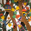 Mural designs for Maple Bear Polska. Un proyecto de Diseño e Ilustración infantil de Joanna Rzepecka - 29.02.2024