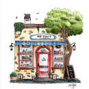 Local store. Watercolor Painting project by Bertrand Haulotte - 03.03.2024