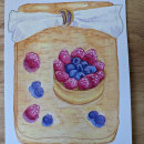 My project for course:  Flavorful Food Illustration with Watercolor (Fruit Tart). Traditional illustration, Fine Arts, Painting, and Watercolor Painting project by Carol - 02.28.2024
