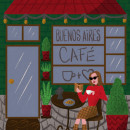 Mi proyecto del curso : Cafetería en Buenos Aires. Un proyecto de Ilustración tradicional, Dibujo, Ilustración digital y Dibujo digital de amiwita22 - 22.03.2024