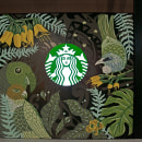Starbucks Mural New Zealand. Artes plásticas, Pintura, Arte urbana, Desenho realista e Ilustração botânica projeto de Melisa Nocelli - 23.03.2024