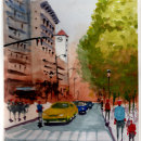 My project for course: Urban Landscapes in Watercolor. Artes plásticas, Pintura em aquarela e Ilustração arquitetônica projeto de Tom Parks - 25.03.2024