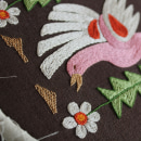 Pájaro bordado con paso atrás. Embroider project by Abril Millán - 04.06.2024