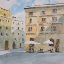 Meu projeto do curso: Técnicas modernas para paisagens urbanas em aquarela. Painting, and Watercolor Painting project by Gustavo Bissolli - 04.07.2024
