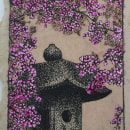 Cherry Blossoms Artist Trading Card & Temple Photo Collage. Un proyecto de Ilustración tradicional de Tammi Hitchcock - 08.04.2024
