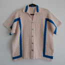Crochet Camp Collar Button Up Shirt. Arts, Crafts, Fashion, Fashion Design, Fiber Arts, and Crochet project by Grace Xu - 04.09.2024