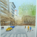 My project for course: Urban Landscapes in Watercolor. Een project van Aquarelschilderen van Andy C - 17.04.2024