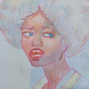 Meu projeto do curso: Desenho de retratos vibrantes com lápis de cor. Drawing, Portrait Drawing, Sketchbook, and Colored Pencil Drawing project by Adriana Assanuma - 05.02.2024