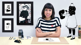 Introduction to Illustration with India Ink. Illustration course by Hilda Palafox