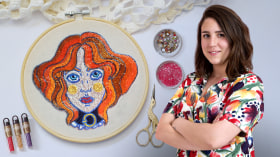 Beaded Embroidery Portraits. Craft course by Camila Rubio Erazo