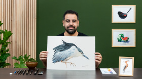 Naturalistische Aquarelle mit Ausdruck und Charakter. A Illustration course by Leandro Nunes