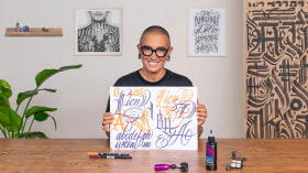 Freehand Cursive Lettering Tattoos. Illustration, Calligraphy, and Typography course by Delia Vico