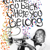 Hello dolly -Louis Armstrong. Design, and Traditional illustration project by Pablo Favre - 07.13.2010