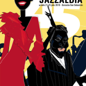 cartel concurso jazz. Un proyecto de Diseño, Ilustración tradicional y Publicidad de elisa apesteguia - 18.04.2012