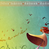 Designercouch Wallpaper Calendar. Design e Ilustração tradicional projeto de Estefanía de C. - 12.01.2011