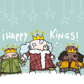 Three Kings. Design, and Traditional illustration project by Marga Turnbull - 08.28.2012